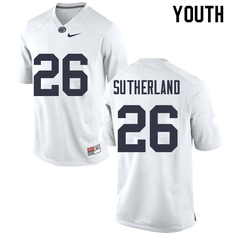 NCAA Nike Youth Penn State Nittany Lions Jonathan Sutherland #26 College Football Authentic White Stitched Jersey WRF8498RG